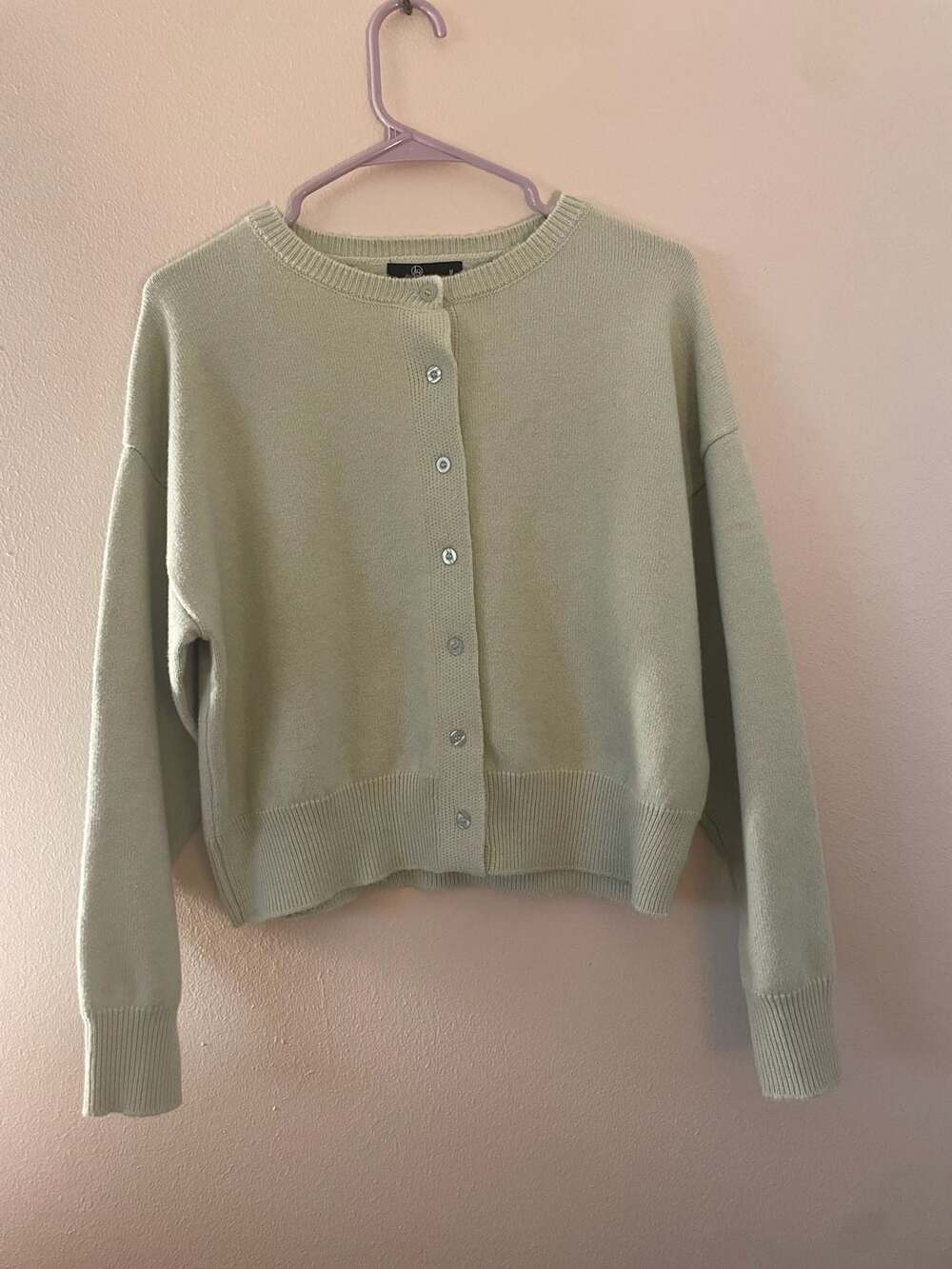 Lillusory Women's Mint Green Cropped Cardigan Size M